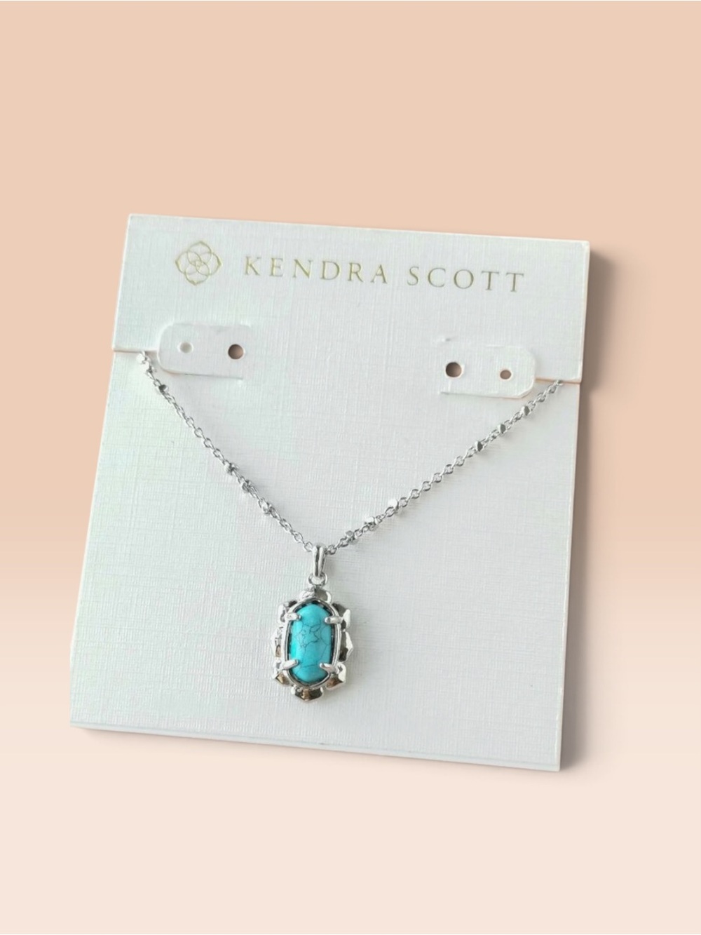 Kendra Scott Piper Silver and Turquoise Pendant Necklace